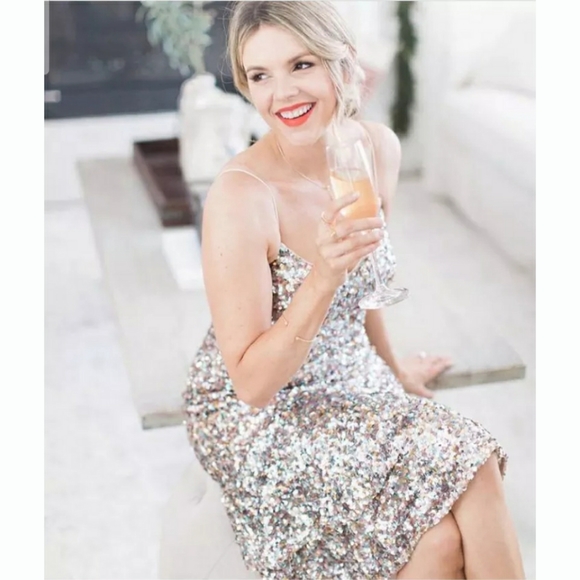 New ADRIANNA PAPELL Shiny Trumpet Holiday Dress - Picture 9 of 11